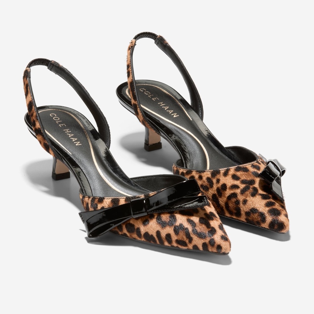Cole Haan | Noella Bow Slingback Pumps in Leopard Print